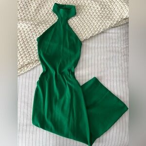 Zara Green Halter Neck Maxi Dress Size Small